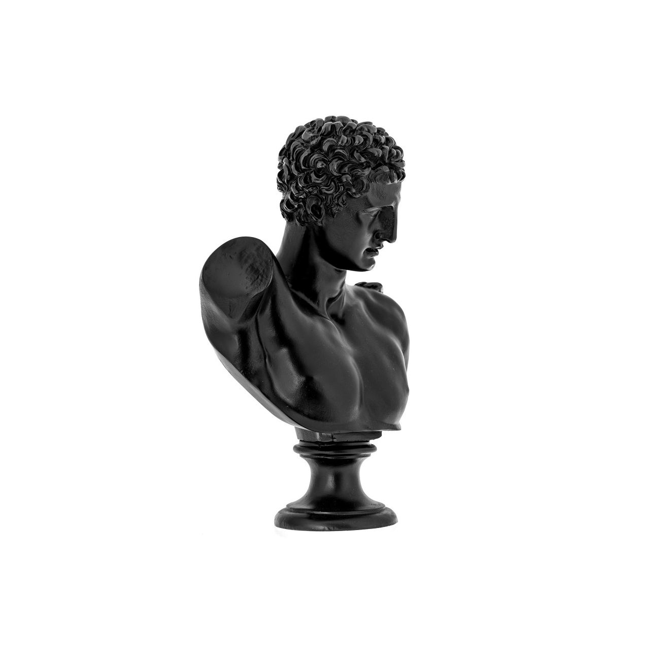 Greek God Bust Statue Black Sculpture Home Decor 31 cm Height Art